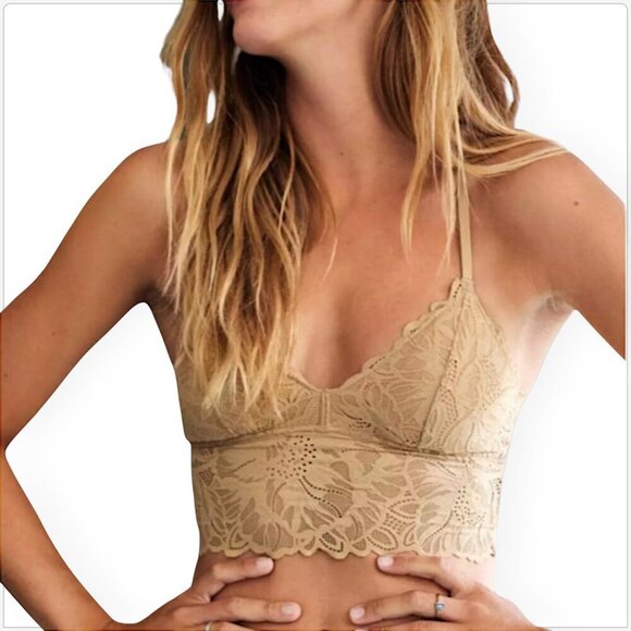 Aerie American Eagle Holiday Best Lace Padded Racerback Bralette Bra Top NWT S - Picture 1 of 4